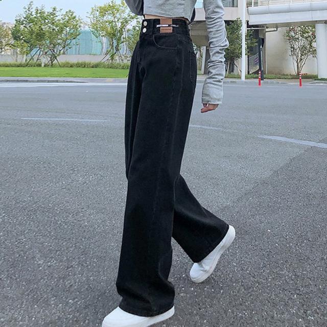 ストレートデニムパンツ セミワイドパンツ 送料無料 即日発送-4