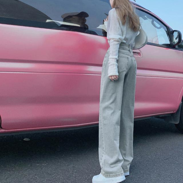 ストレートデニムパンツ セミワイドパンツ 送料無料 即日発送-7