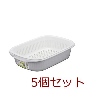 クッキンパル水切りバットホワイト MM022039-C9120 ×5個セット 送料無料 即日発送-0