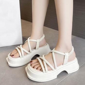 厚底サンダル ストラップサンダル 美脚夏 送料無料 即日発送-3