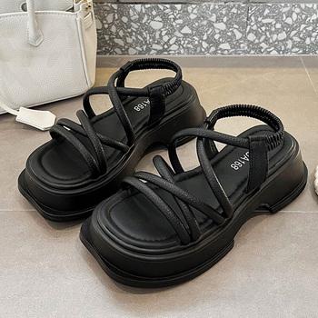 厚底サンダル ストラップサンダル 美脚夏 送料無料 即日発送-4