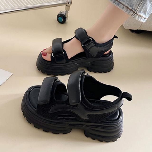 厚底サンダル スポーツサンダル 美脚 夏 送料無料 即日発送-2