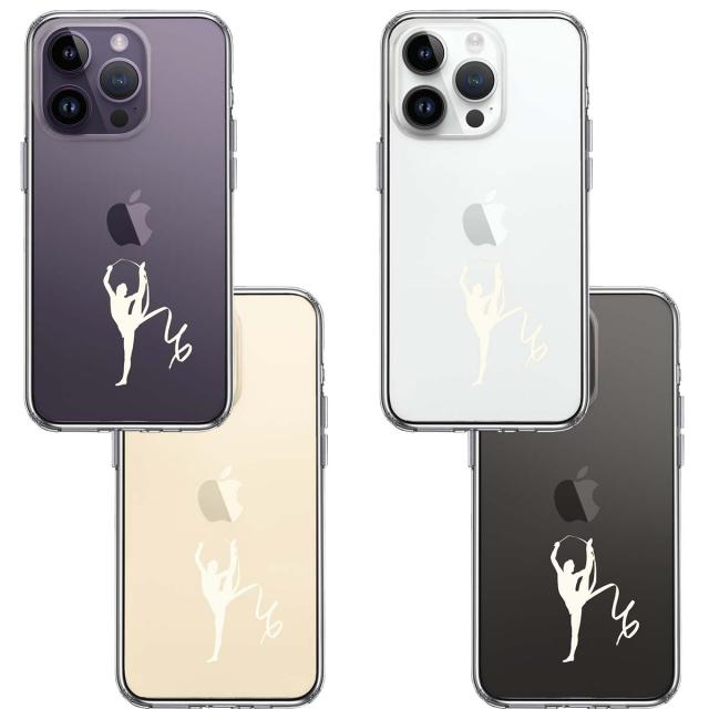 iPhone14Pro ケース クリア 新体操 リボン ホワイト スマホケース 側面ソフト 背面ハード ハイブリッド 送料無料-1