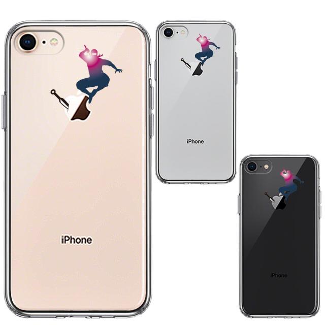 iPhone8 ケース クリア 忍者 手裏剣 クナイ スマホケース 側面ソフト 背面ハード ハイブリッド 送料無料-1