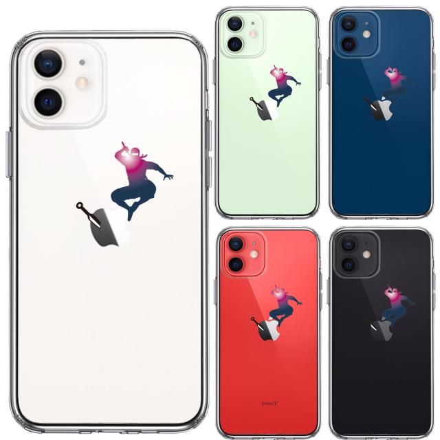 iPhone12mini ケース クリア 忍者 手裏剣 クナイ スマホケース 側面ソフト 背面ハード ハイブリッド 送料無料-1