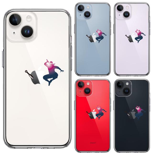 iPhone14Plus ケース クリア 忍者 手裏剣 クナイ スマホケース 側面ソフト 背面ハード ハイブリッド 送料無料-1