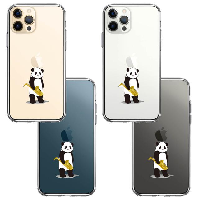 iPhone12Pro ケース クリア サックス パンダ スマホケース 側面ソフト 背面ハード ハイブリッド 送料無料-1