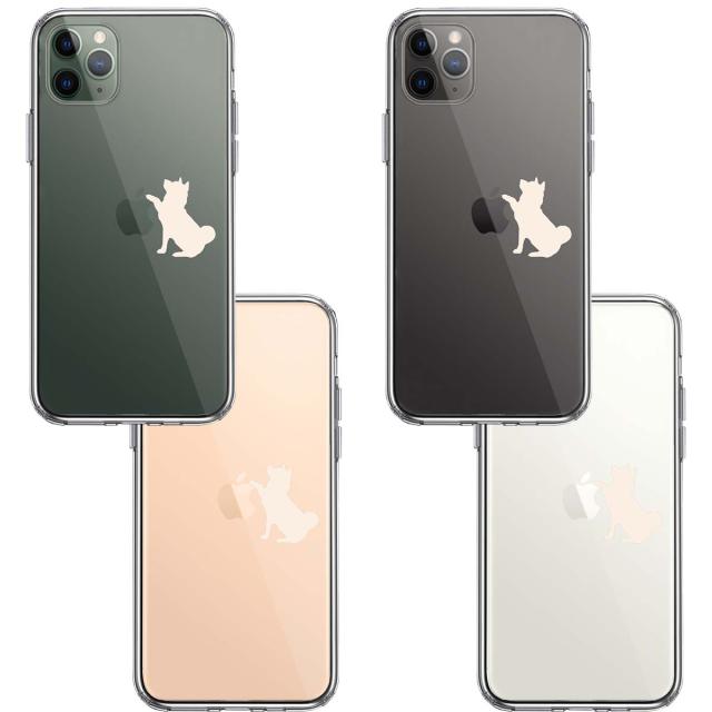 iPhone11pro ケース クリア わんこ お手 ホワイト スマホケース 側面ソフト 背面ハード ハイブリッド 送料無料-1