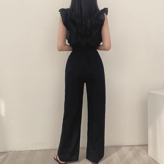 フリル袖 オールインワン パンツドレス 送料無料 即日発送-5