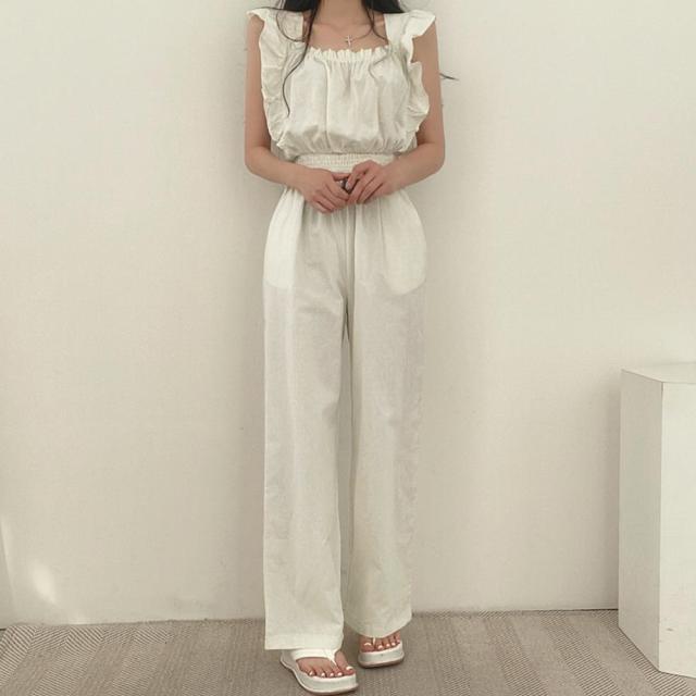 フリル袖 オールインワン パンツドレス 送料無料 即日発送-6