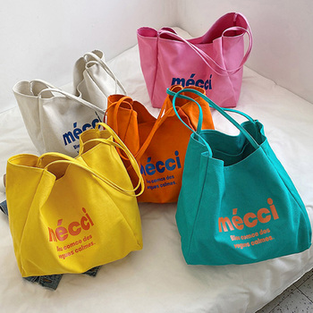 ロゴキャンバストートバッグ カラーバッグ 送料無料 即日発送-0