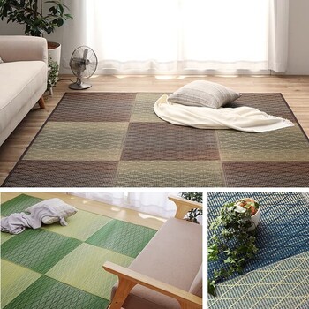 ラグ い草 約240×320cm 畳 自然素材 カーペット ラグ インテリア 夏用 節電 無地 涼しい ダイヤ柄 シンプル FXダイヤ 送料無料-6