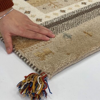 ラグ お部屋が明るくなるインドギャッベ 190×240 ラグ SNOW 送料無料-10