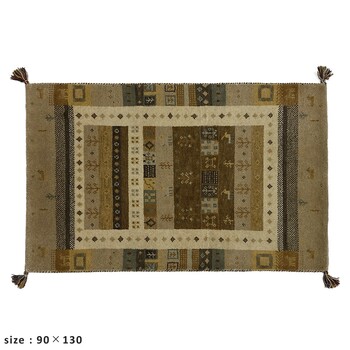 ラグ お部屋が明るくなるインドギャッベ 190×240 ラグ SNOW 送料無料-1