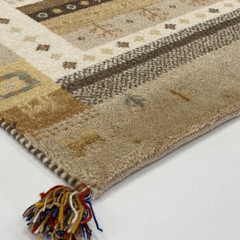 ラグ お部屋が明るくなるインドギャッベ 190×240 ラグ SNOW 送料無料-8