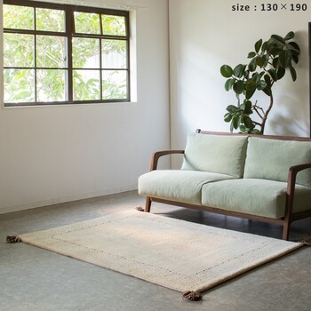 ラグ お部屋が明るくなるインドギャッベ 190×240 ラグ DESERT 送料無料-5