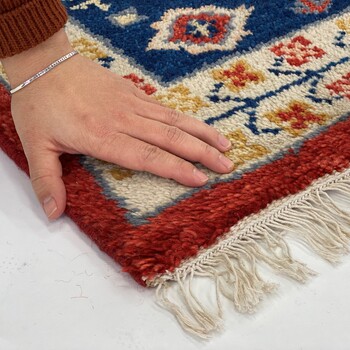 ラグ お部屋が明るくなる天然素材のトライバル風ラグ 90×130　CRIMSON 送料無料-10