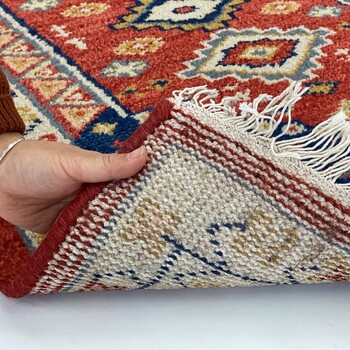 ラグ お部屋が明るくなる天然素材のトライバル風ラグ 90×130　CRIMSON 送料無料-11