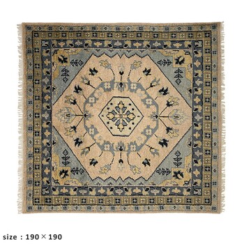 ラグ 190×240 お部屋が明るくなる天然素材のトライバル風ラグ FLOWER 送料無料-9