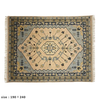 ラグ 190×240 お部屋が明るくなる天然素材のトライバル風ラグ FLOWER 送料無料-10