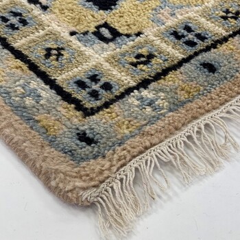 ラグ 190×240 お部屋が明るくなる天然素材のトライバル風ラグ FLOWER 送料無料-12