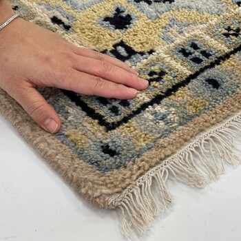 ラグ 190×240 お部屋が明るくなる天然素材のトライバル風ラグ FLOWER 送料無料-13