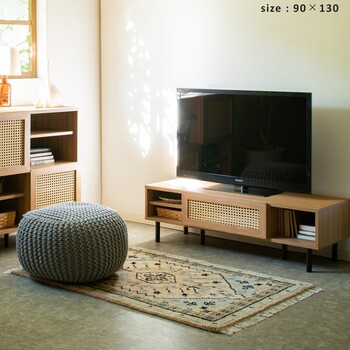 ラグ 190×240 お部屋が明るくなる天然素材のトライバル風ラグ FLOWER 送料無料-1