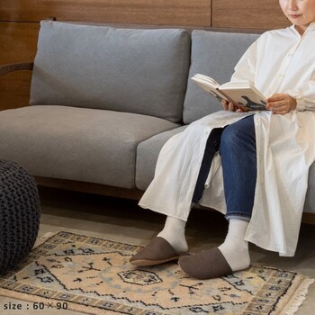 ラグ 190×240 お部屋が明るくなる天然素材のトライバル風ラグ FLOWER 送料無料-2