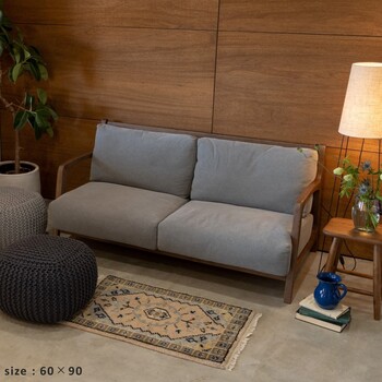 ラグ 190×240 お部屋が明るくなる天然素材のトライバル風ラグ FLOWER 送料無料-3