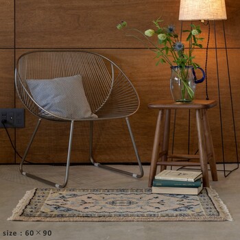 ラグ 190×240 お部屋が明るくなる天然素材のトライバル風ラグ FLOWER 送料無料-5