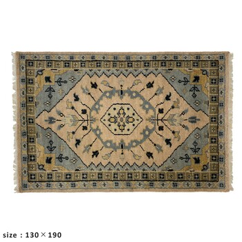 ラグ 190×240 お部屋が明るくなる天然素材のトライバル風ラグ FLOWER 送料無料-8