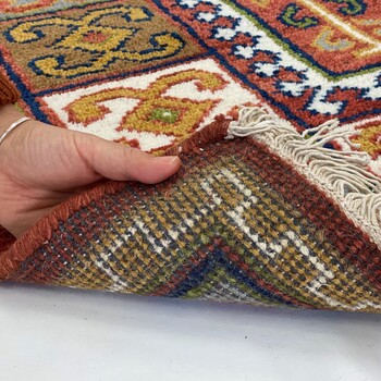 ラグ 90×130 お部屋が明るくなる天然素材のトライバル風ラグ FLAG 送料無料-9