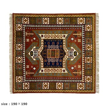 ラグ 90×130 お部屋が明るくなる天然素材のトライバル風ラグ FLAG 送料無料-3