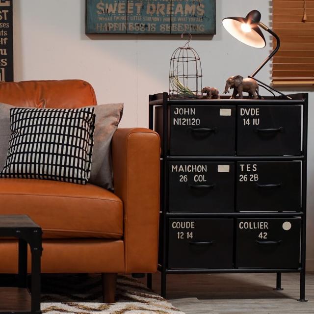 使うと雰囲気の良くなるスチールチェスト ienowa 6杯引出チェスト MSG BK 送料無料-13