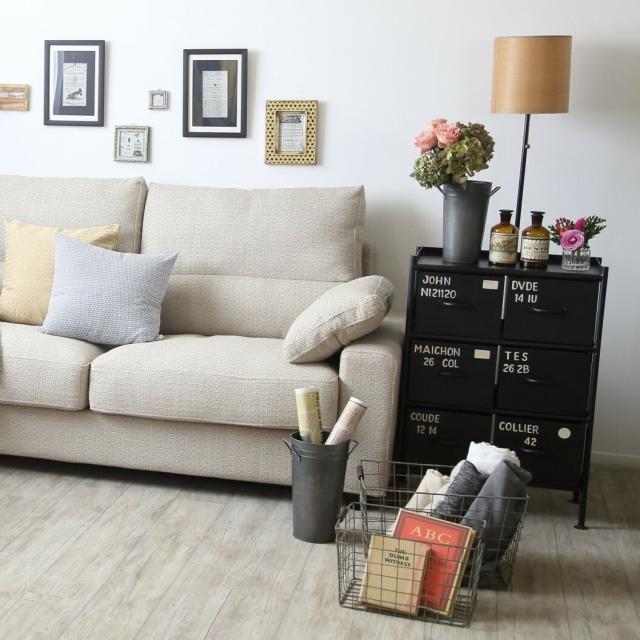 使うと雰囲気の良くなるスチールチェスト ienowa 6杯引出チェスト MSG BK 送料無料-1