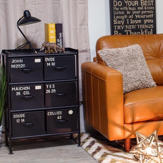 使うと雰囲気の良くなるスチールチェスト ienowa 6杯引出チェスト MSG BK 送料無料-4