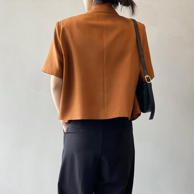 クロップド丈 テーラードジャケット 半袖 送料無料 即日発送-9