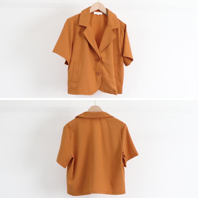 クロップド丈 テーラードジャケット 半袖 送料無料 即日発送-2