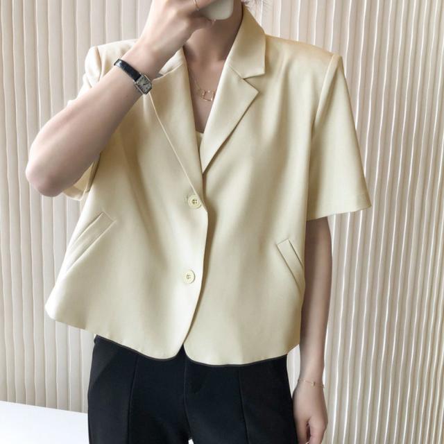 クロップド丈 テーラードジャケット 半袖 送料無料 即日発送-7