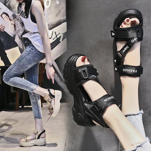 厚底スポーツサンダル ベルクロサンダル夏 送料無料 即日発送-9