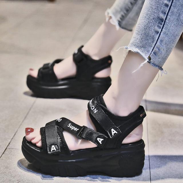 厚底スポーツサンダル ベルクロサンダル夏 送料無料 即日発送-4