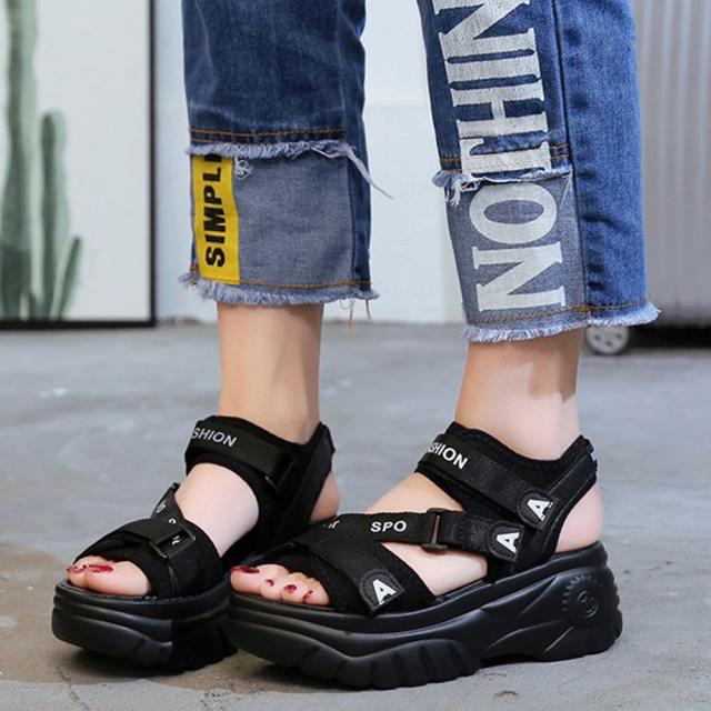 厚底スポーツサンダル ベルクロサンダル夏 送料無料 即日発送-5