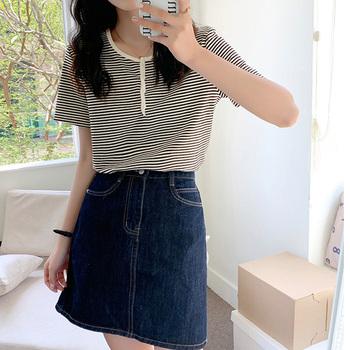 ヘンリーネック Tシャツ ボーダー柄半袖 送料無料 即日発送-6