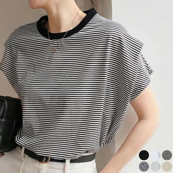 ショルダータックTシャツ レディース半袖 送料無料 即日発送-0