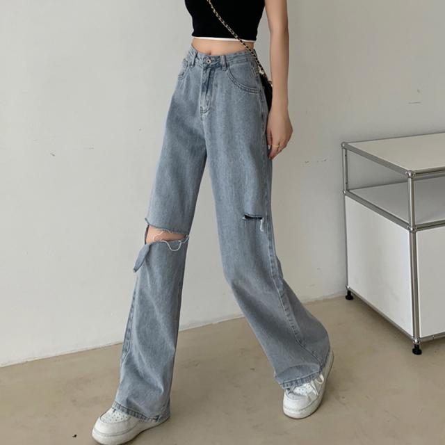 ダメージ デニムパンツ レディース着やせ SK19406539-2698 送料無料 即日発送-7