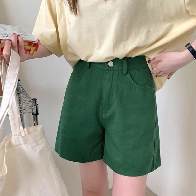 ハイウエスト カラーショートパンツ 送料無料 即日発送-6