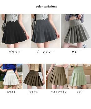 ボックスプリーツスカート ミニスカート黒 送料無料 即日発送-1