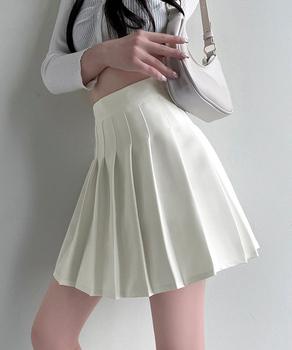 ボックスプリーツスカート ミニスカート黒 送料無料 即日発送-3