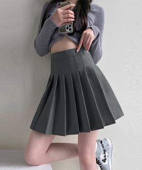 ボックスプリーツスカート ミニスカート黒 送料無料 即日発送-4