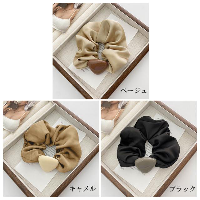 シュシュ サテン ヘアゴム 送料無料 即日発送-1